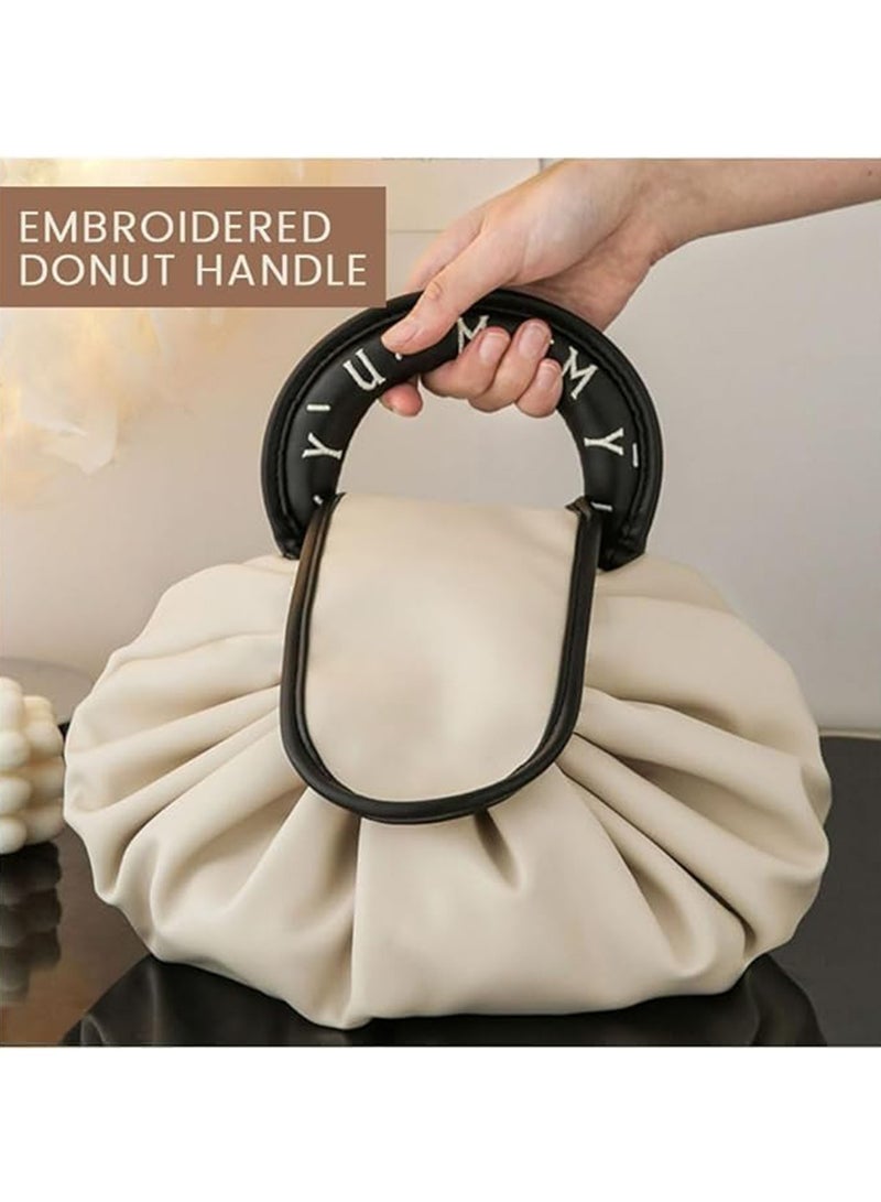 GT-Wheel Makeup Bag Drawstring Flat Lay Large Cosmetic Bag Travel Makeup Organization Case Suitable For Travel Gift And Daily Use - Image 2