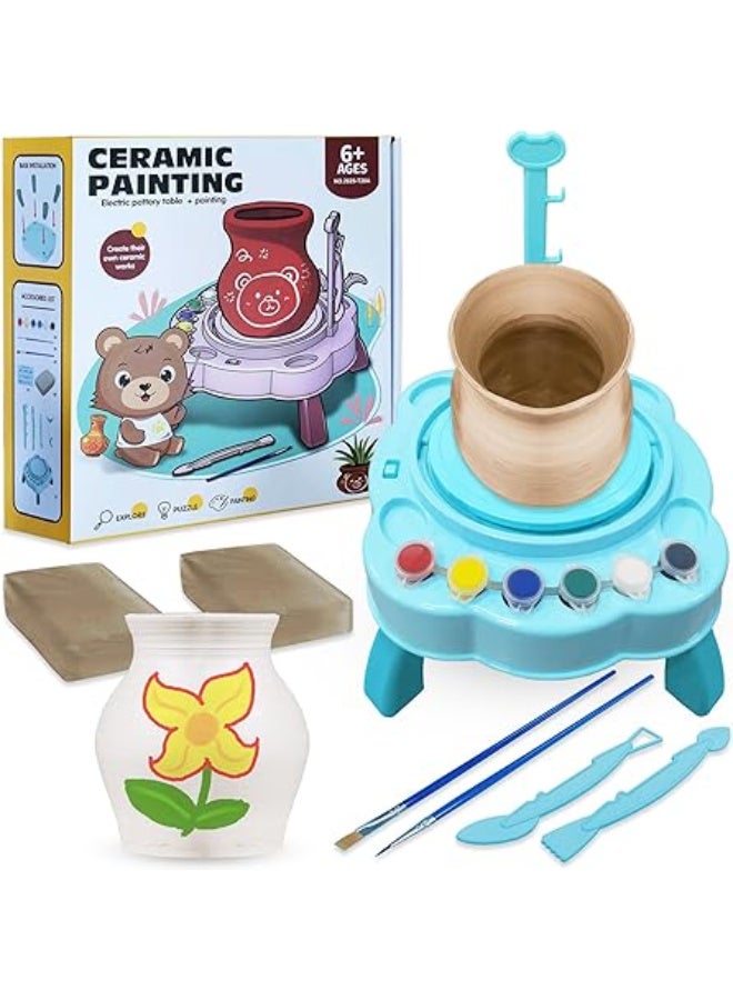 Pottery Making Kit for Kids, Pottery Set with Rolling Wheel, Colors and Drawing Tools, Ages 6+ (Multicolor) - Image 4