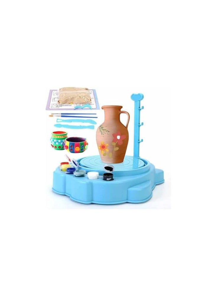 Pottery Making Kit for Kids, Pottery Set with Rolling Wheel, Colors and Drawing Tools, Ages 6+ (Multicolor) - Image 1