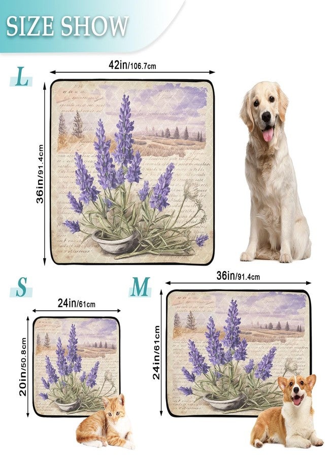 KEEPREAL Vintage Lavender Washable Pee Pads for Dogs 3 Pack | Reusable Absorbent Training Puppy Pads with Non-Slip Backing for Whelping, Playpen, Crate & Bed (20x24 Inch)#318 - Image 2