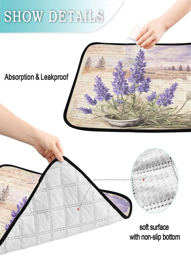 KEEPREAL Vintage Lavender Washable Pee Pads for Dogs 3 Pack | Reusable Absorbent Training Puppy Pads with Non-Slip Backing for Whelping, Playpen, Crate & Bed (20x24 Inch)#318 - Image 3
