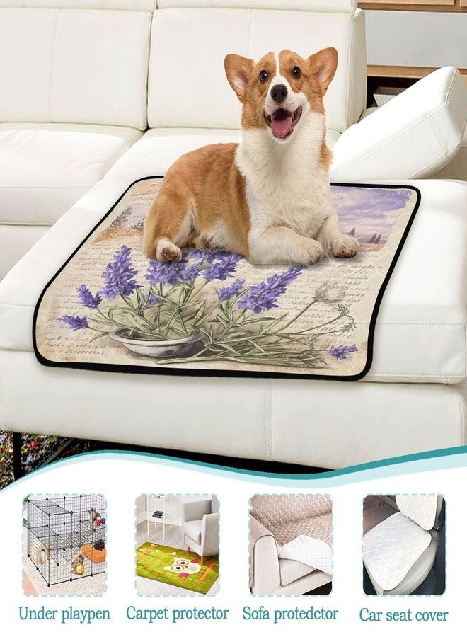 KEEPREAL Vintage Lavender Washable Pee Pads for Dogs 3 Pack | Reusable Absorbent Training Puppy Pads with Non-Slip Backing for Whelping, Playpen, Crate & Bed (20x24 Inch)#318 - Image 5
