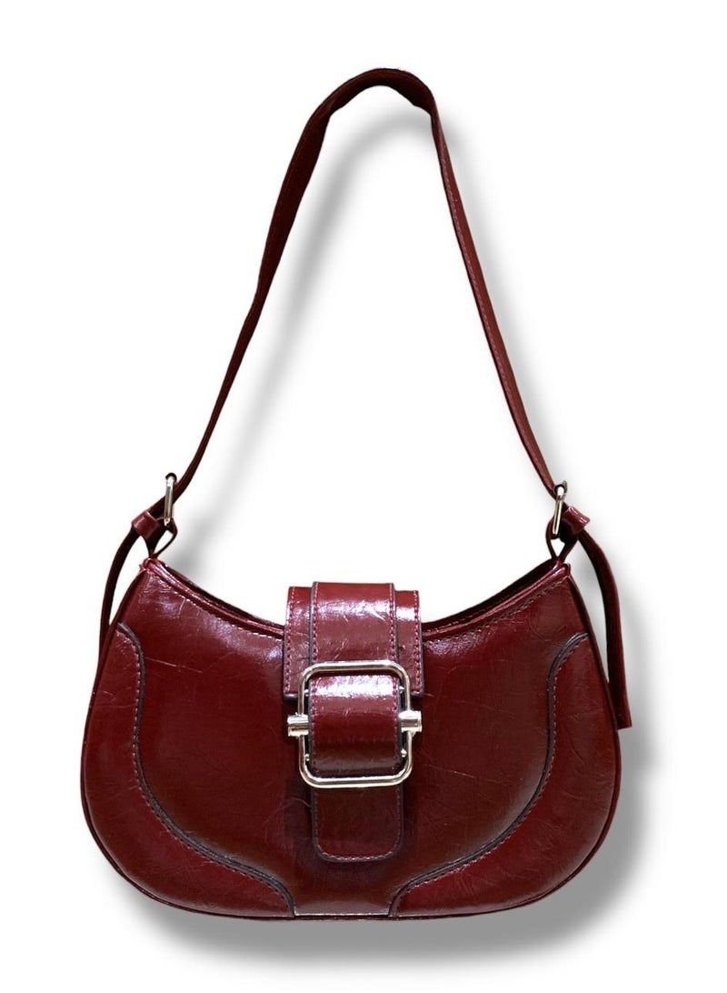 Elegant Women’s 2×1 Shoulder & Crossbody Bag in Burgundy – Stylish & Functional Design  - Image 1