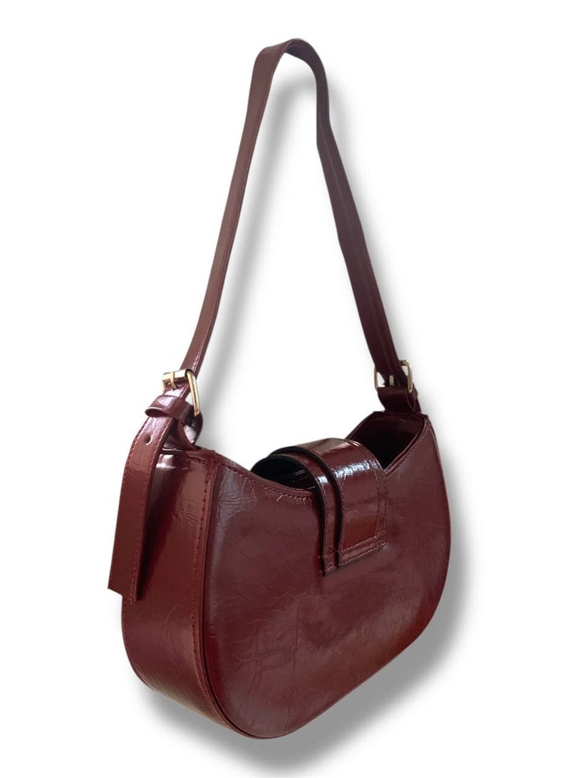Elegant Women’s 2×1 Shoulder & Crossbody Bag in Burgundy – Stylish & Functional Design  - Image 3