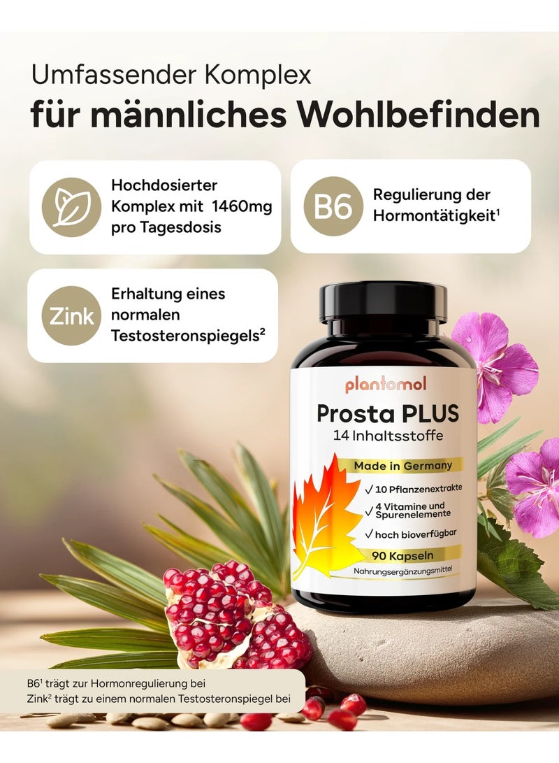 Plantomol Prosta Plus With willow herb, rye pollen, and saw palmetto extract, helps reduce nighttime sleep interruptions, 90 capsules - Image 2