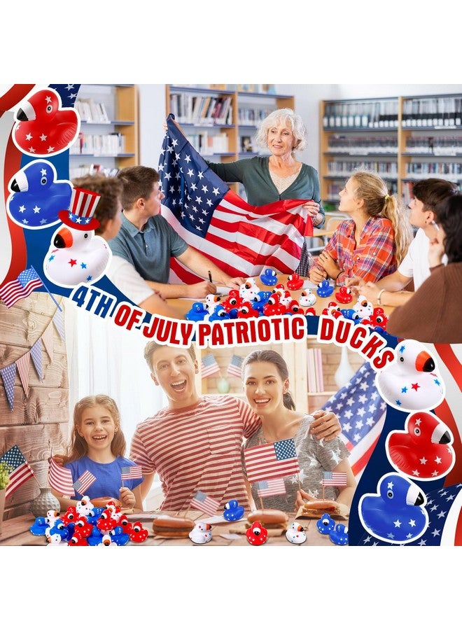 Jerify 24 Pcs Patriotic Flamingo Rubber Duck 4th of July Duck Bath Toys Baby Shower Decors 2.8" Floating Squeaky Star Ducks for USA Independence Day Party Favors Holiday Supplies Class Prizes - Image 4