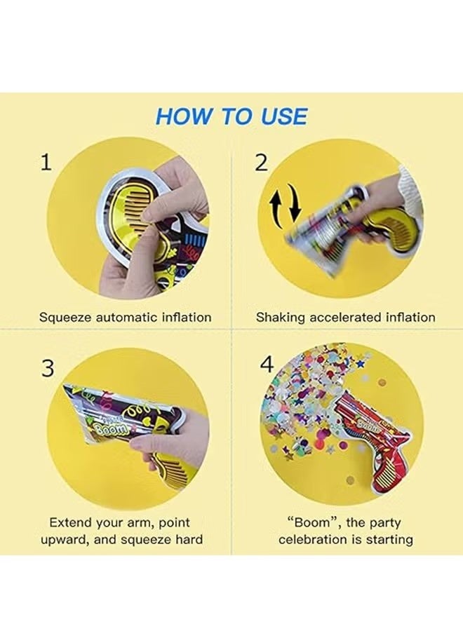 Ailily 20pcs Handheld Automatic Inflatable Small Salute Cannon, Party Toy, Multicolor Confetti Ribbon, Safe Eco-Friendly Party Supplies, Weddings, Graduations, Parties and Celebrations - Color Randomly - Image 5
