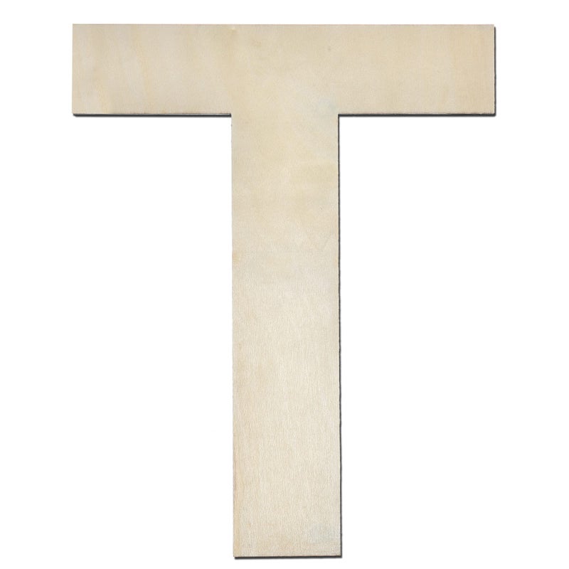 12 Inch Wooden Letter T 14 Inch Thick Large Unfinished Wood Letter for Home Wall Decor DIY Crafts