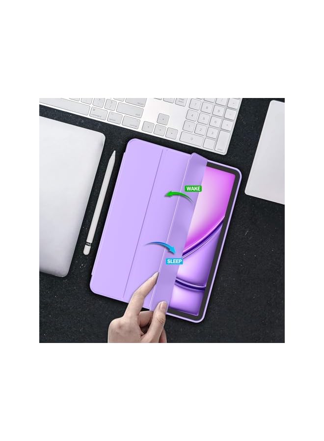DUSALA iPad Air 11 Inch Case M3(2025) / M2 (2024), iPad Air 5th/4th Generation Case 2022/2020 10.9 Inch with Pencil Holder,Trifold Stand Smart Case with Soft TPU Back(Violet) - Image 5