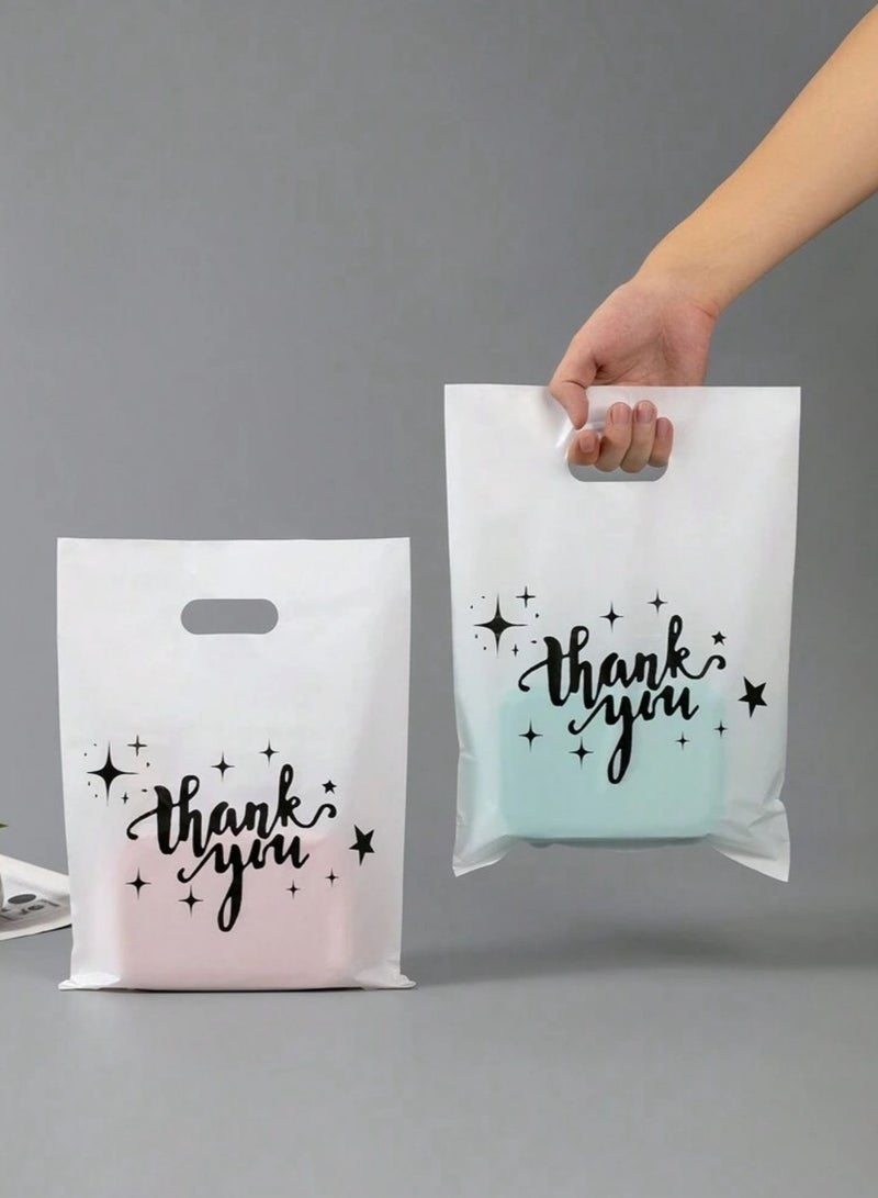 50Pcs Small White Thank You Gift Bags Size 15×20 cm Perfect for Party Favors, Small Gifts Ideal for Small Businesses, Holidays, and Celebrations - Image 3