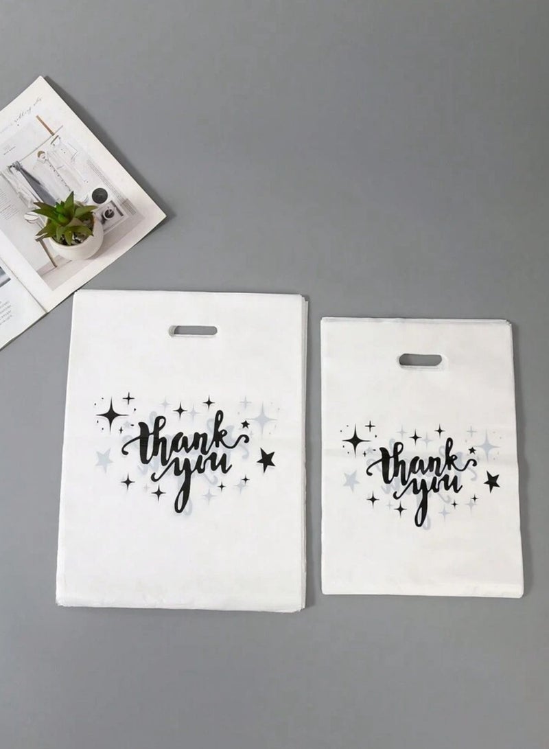 50Pcs Small White Thank You Gift Bags Size 15×20 cm Perfect for Party Favors, Small Gifts Ideal for Small Businesses, Holidays, and Celebrations - Image 1