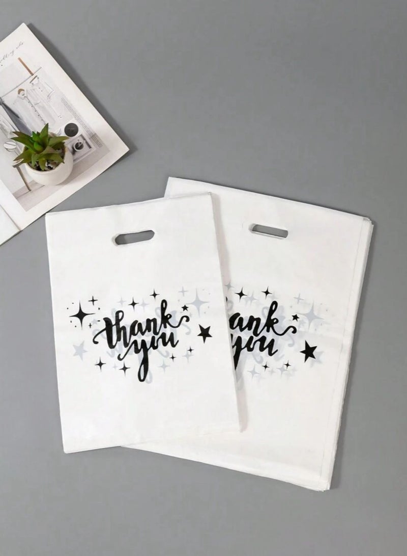 50Pcs Small White Thank You Gift Bags Size 15×20 cm Perfect for Party Favors, Small Gifts Ideal for Small Businesses, Holidays, and Celebrations - Image 2