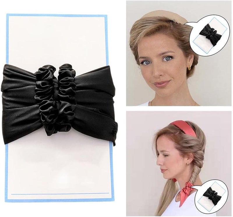 كلاراكو طوق رأس لتجعيد الشعر بدون حرارة، أداة تجعيد الشعر الحريرية بدون حرارة للشعر الطويل، مناسبة للنوم طوال الليل - أسود - Image 1