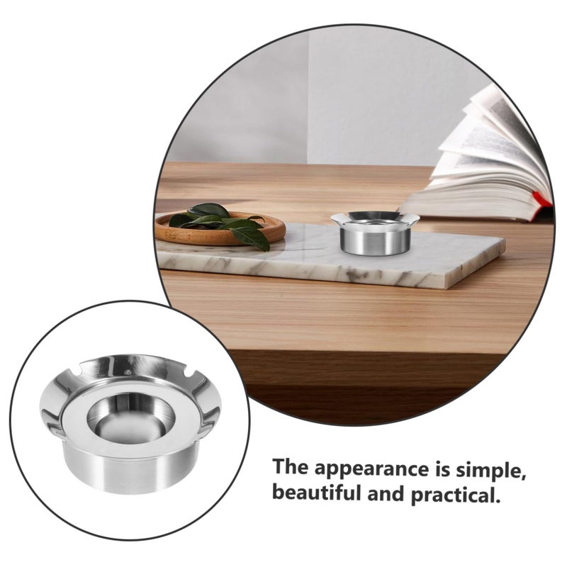 Ciieeo Nordic Stainless Steel Round Ashtray Indoor Outdoor - Image 4