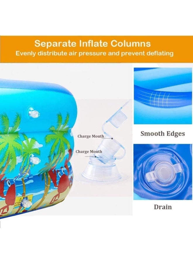 RAKAY Multipurpose Inflatable Pool, 180cm, PVC Family Swimming Pool,PVC material Wall thickness 0.3mm，Thicker and more Durable, Ball Pit and Sand Pool, Beach Theme Design，Great summer toys - Image 5