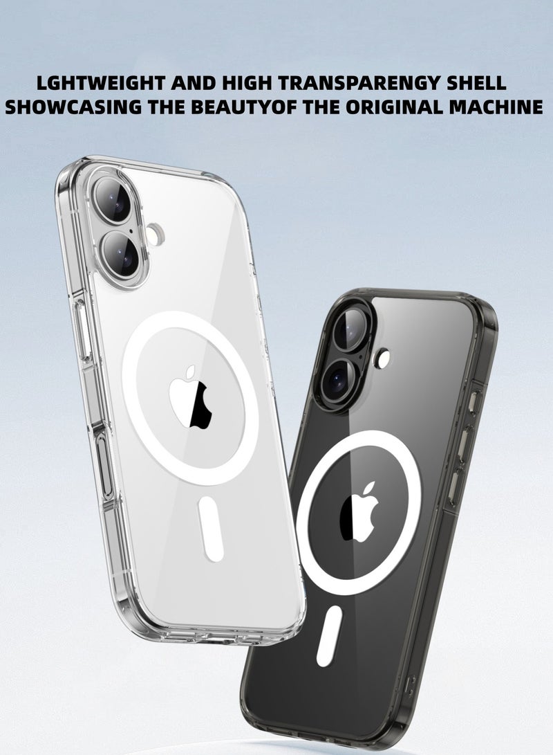 هيروكس جراب مغناطيسي لهاتف iPhone 17 مقاس 6.3 بوصة متوافق مع جراب MagSafe iPhone 17، جراب هاتف مغناطيسي مدمج مضاد للصدمات لهاتف iPhone 17 (شفاف) - Image 1