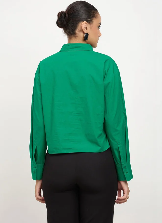 Salt Attire  SALT ATTIRE Women Green Casual Shirt for Women | Best Price UAE