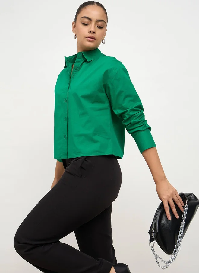 Salt Attire  SALT ATTIRE Women Green Casual Shirt for Women | Best Price UAE