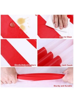 Elcoho 2 Pack Red And White Stripes Tablecloth Plastic Stripe Table Cover Carnival Circus Tablecloths For Carnival Circus Themed Party Decorations Movie Night Birthday Party Supplies  - Image 4