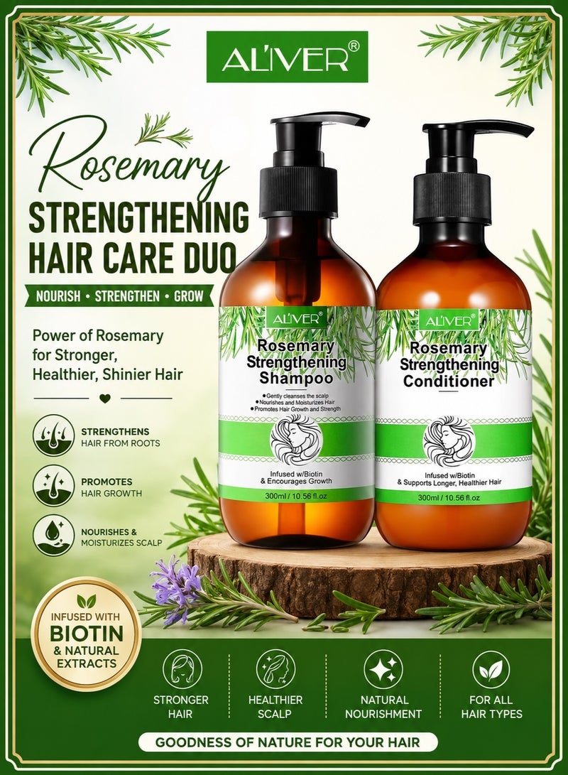 ALIVER Rosemary Hair Strengthening Shampoo and Conditioner Set - Image 1