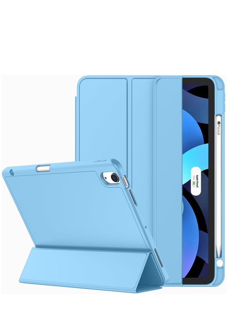 ELTRAZONE Premium iPad Air Case (11-Inch, 2024) – Fits 4th, 5th, and 6th Gen, Azure Blue Smart Cover with Touch ID & Auto Wake/Sleep - Image 1