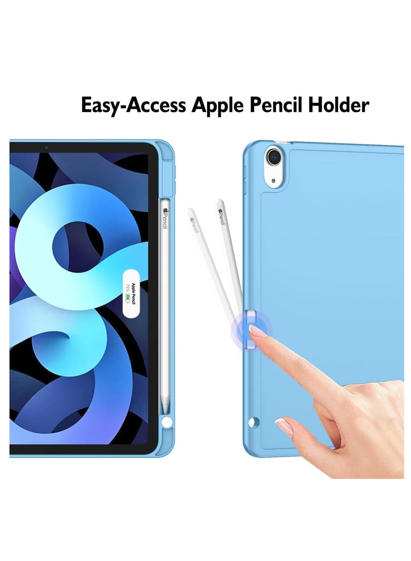 ELTRAZONE Premium iPad Air Case (11-Inch, 2024) – Fits 4th, 5th, and 6th Gen, Azure Blue Smart Cover with Touch ID & Auto Wake/Sleep - Image 3