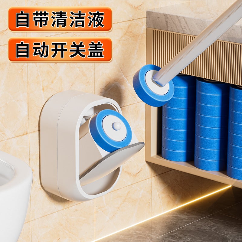 Platinum Disposable Toilet Brush Household No-Dead-Corner Toilet Brush Replacement Head Set Wall-Mounted Bathroom Cleaning  Brush - Image 2