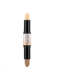Contour Stick Makeup, Dual-ended Wonder Stick Cream Highlight & Contour Kit, Bronzer and Highlighter Sticks for Face Contouring Shaping Makeup, Long Lasting & Waterproof - Universal/Light