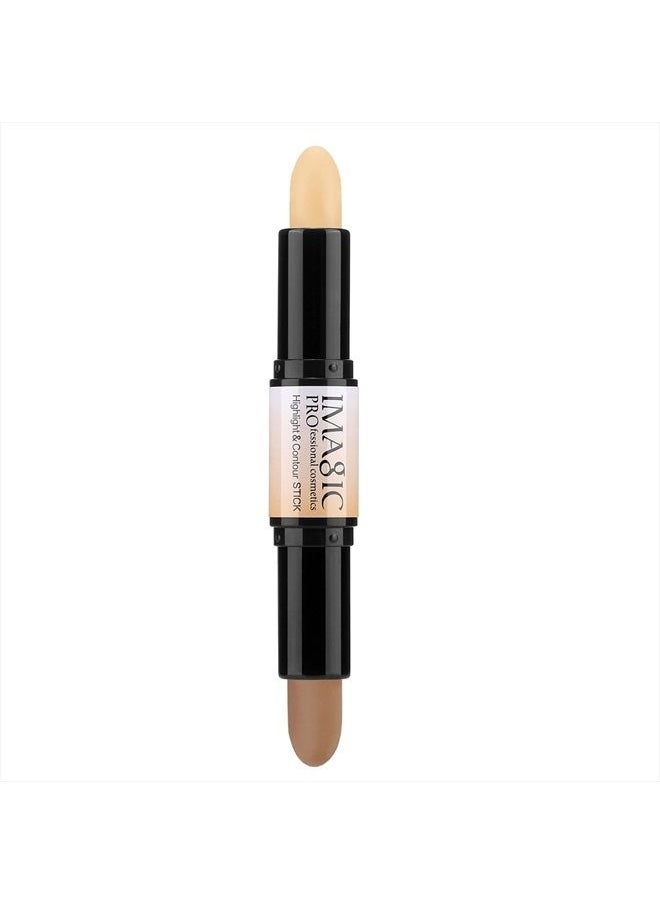 CCbeauty - Contour Stick Makeup, Dual-ended Wonder Stick Cream Highlight & Contour Kit, Bronzer and Highlighter Sticks for Face Contouring Shaping Makeup, Long Lasting & Waterproof - Universal/Light - Image 1