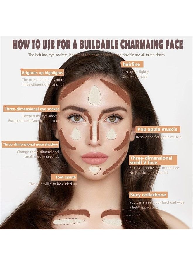 CCbeauty - Contour Stick Makeup, Dual-ended Wonder Stick Cream Highlight & Contour Kit, Bronzer and Highlighter Sticks for Face Contouring Shaping Makeup, Long Lasting & Waterproof - Universal/Light - Image 1