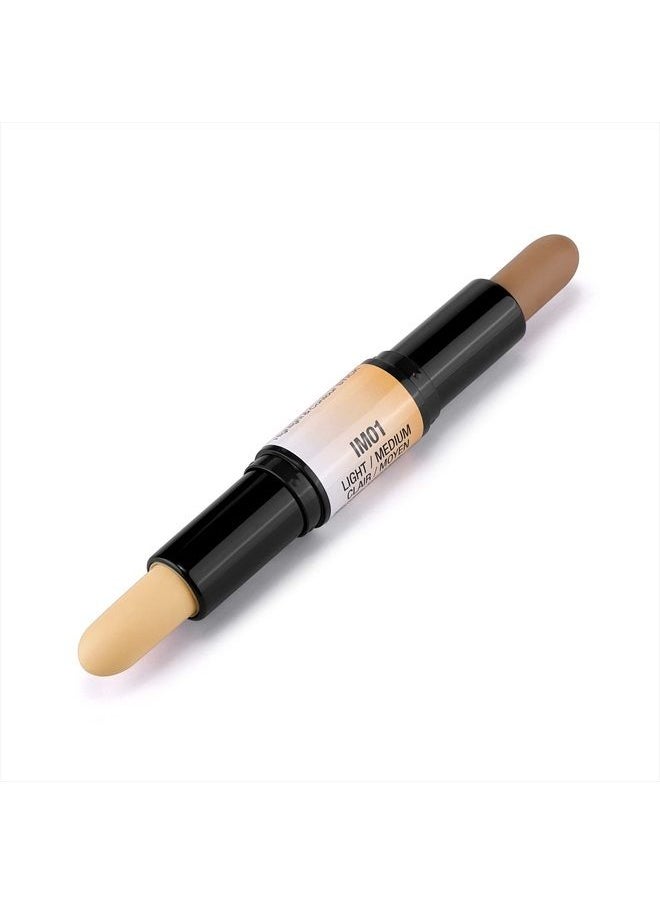 CCbeauty - Contour Stick Makeup, Dual-ended Wonder Stick Cream Highlight & Contour Kit, Bronzer and Highlighter Sticks for Face Contouring Shaping Makeup, Long Lasting & Waterproof - Universal/Light - Image 1