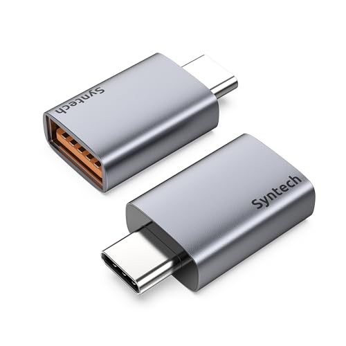 Syntech USB C to USB Adapter (2 Pack), 10Gbps USB3.2 Gen 2 Fit Side by Side, Type C Male to A 3.2 Female Adapter Compatible with iPhone 17 16 Pro Max/iPad/iMac/MacBook Pro and Thunderbolt 4/3 Devices - Image 1