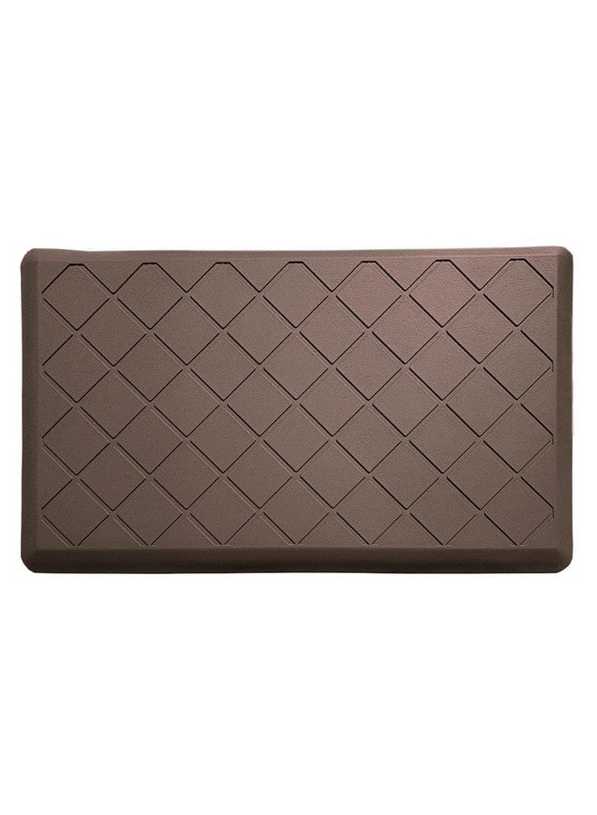 LUXE HOME INTERNATIONAL Luxe Home Jersey Boxes Anti-Fatigue (45x75 cm) Kitchen Mat Brown - Cushioned Support, Stylish and Durable, Easy to Clean, Non-Slip Bottom - Ideal for Kitchen, Desk, Laundry, Garage - Image 2