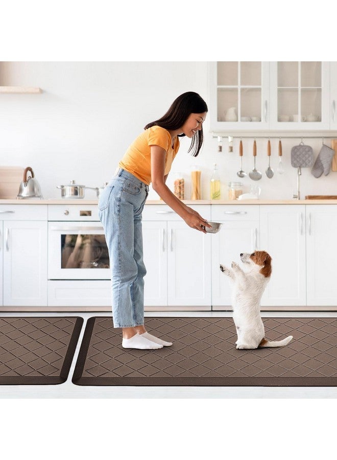 LUXE HOME INTERNATIONAL Luxe Home Jersey Boxes Anti-Fatigue (45x75 cm) Kitchen Mat Brown - Cushioned Support, Stylish and Durable, Easy to Clean, Non-Slip Bottom - Ideal for Kitchen, Desk, Laundry, Garage - Image 3