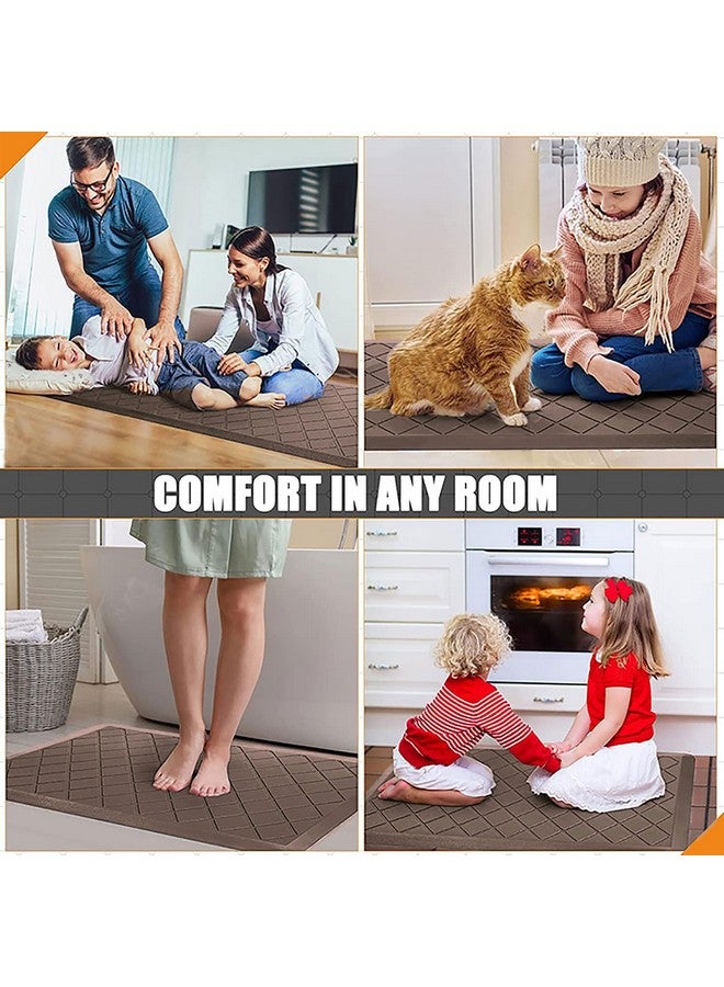 LUXE HOME INTERNATIONAL Luxe Home Jersey Boxes Anti-Fatigue (45x75 cm) Kitchen Mat Brown - Cushioned Support, Stylish and Durable, Easy to Clean, Non-Slip Bottom - Ideal for Kitchen, Desk, Laundry, Garage - Image 5