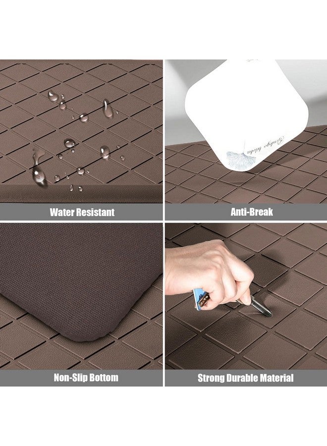 LUXE HOME INTERNATIONAL Luxe Home Jersey Boxes Anti-Fatigue (45x75 cm) Kitchen Mat Brown - Cushioned Support, Stylish and Durable, Easy to Clean, Non-Slip Bottom - Ideal for Kitchen, Desk, Laundry, Garage - Image 4