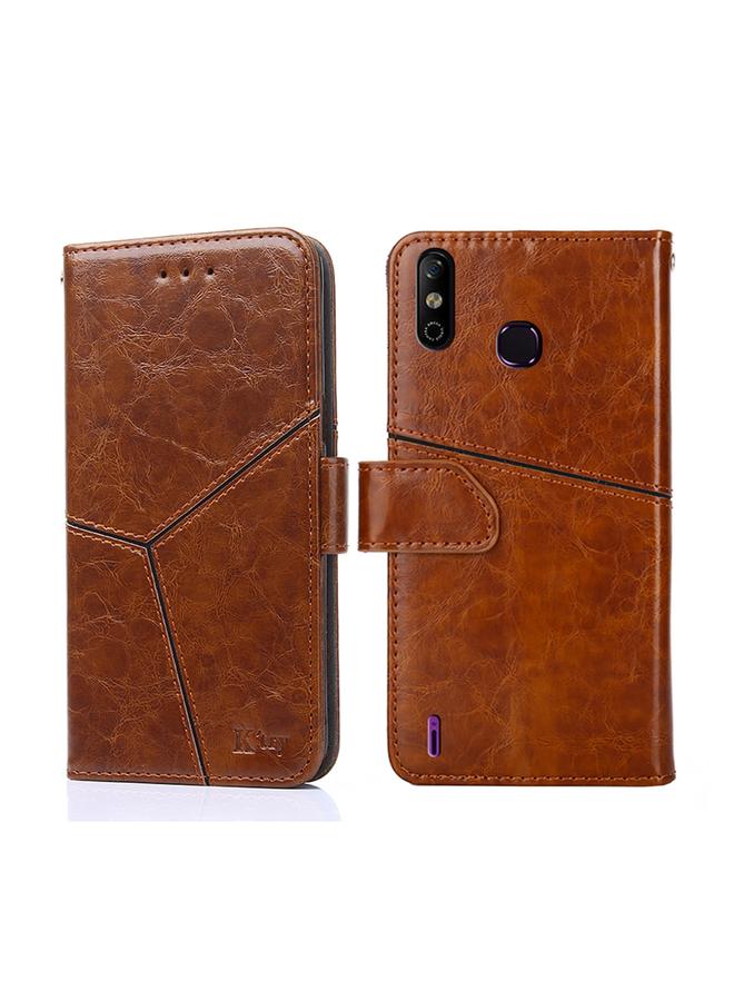 Zaboon Case For Infinix Smart 4 X653 Geometric Stitching Horizontal Flip Leather Phone Case - Image 1