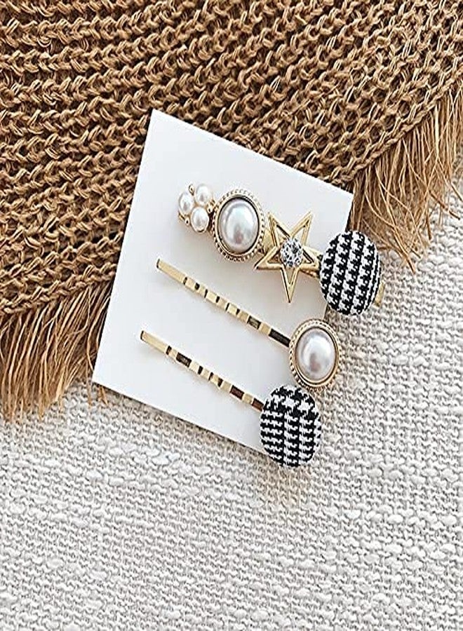 BOTIST 3Pcs Button Hairpin/Styling Hair Pin/Metal Hair Pins/Elegant Pearl Hair Pins For Women & Girls - Image 2