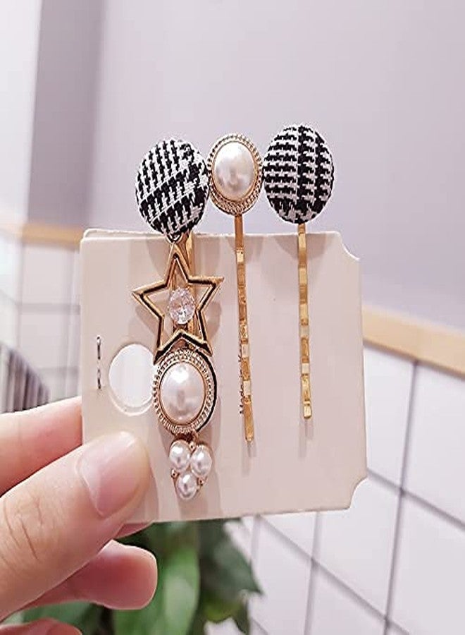 BOTIST 3Pcs Button Hairpin/Styling Hair Pin/Metal Hair Pins/Elegant Pearl Hair Pins For Women & Girls - Image 5