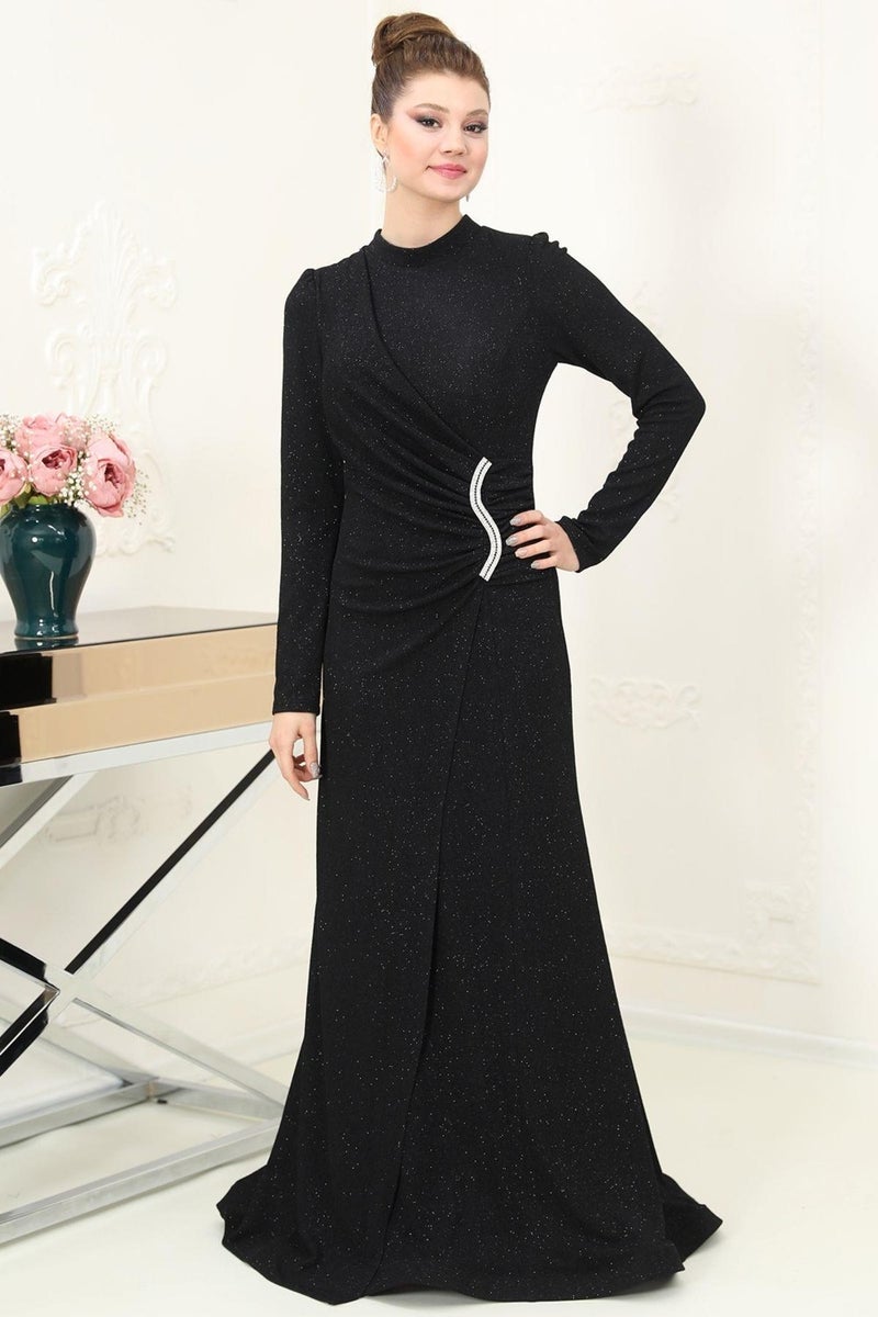 Esilanur Sahra Hijab Evening Dress Black  - Image 1