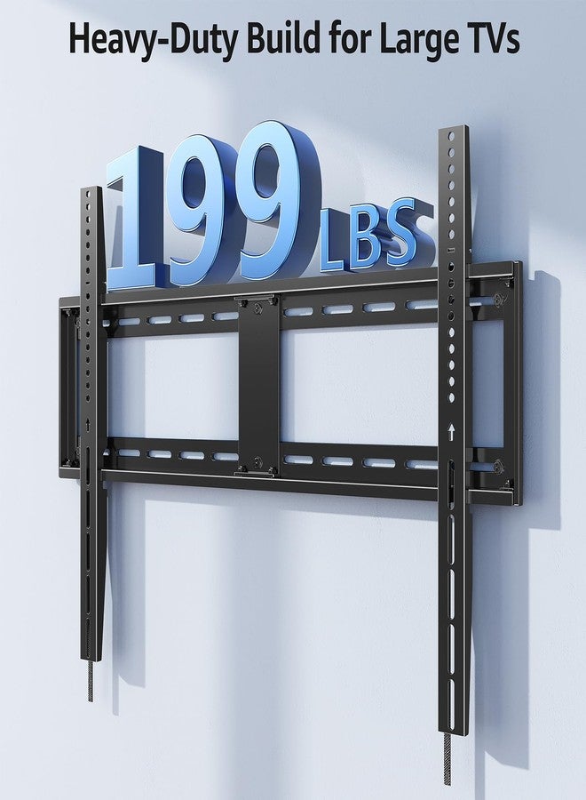 MOUNTUP Fixed TV Wall Mount for Most 50-100" TVs, 1.3” Slim Low Profile TV Mount with Level Design, Heavy Duty Mount for Large TVs, Fits 16"-32" Studs, Max VESA 800x600mm 199 LBS Loading MU0093 - Image 3