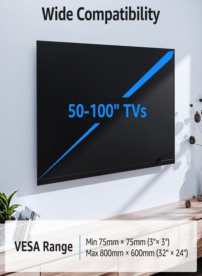 MOUNTUP Fixed TV Wall Mount for Most 50-100" TVs, 1.3” Slim Low Profile TV Mount with Level Design, Heavy Duty Mount for Large TVs, Fits 16"-32" Studs, Max VESA 800x600mm 199 LBS Loading MU0093 - Image 2