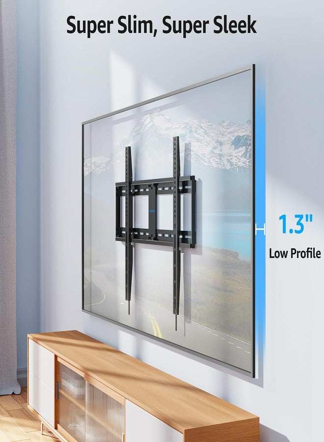 MOUNTUP Fixed TV Wall Mount for Most 50-100" TVs, 1.3” Slim Low Profile TV Mount with Level Design, Heavy Duty Mount for Large TVs, Fits 16"-32" Studs, Max VESA 800x600mm 199 LBS Loading MU0093 - Image 4