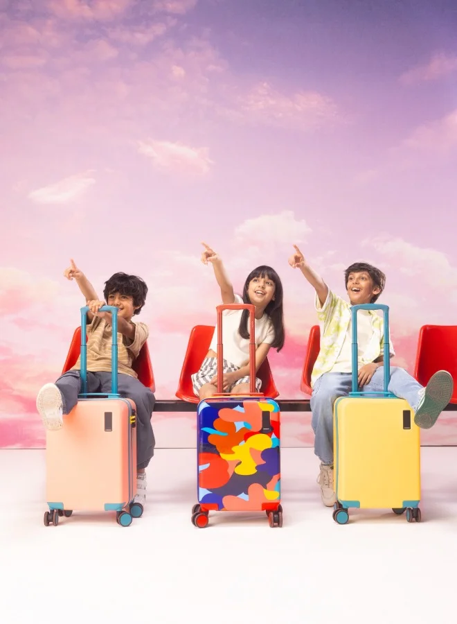 موكوبارا للتجارة ذ.م.م The Moko Blocks Unbreakable Polycarbonate Extra Light Weight Kids Luggage | Hard Trolley Suitcase for Kids (38 cms (7-12 Years), Cotton Candy)