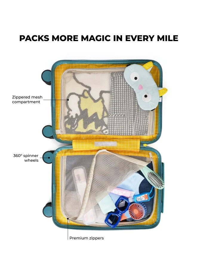موكوبارا للتجارة ذ.م.م The Moko Blocks Unbreakable Polycarbonate Extra Light Weight Kids Luggage | Hard Trolley Suitcase for Kids (38 cms (7-12 Years), Cotton Candy)