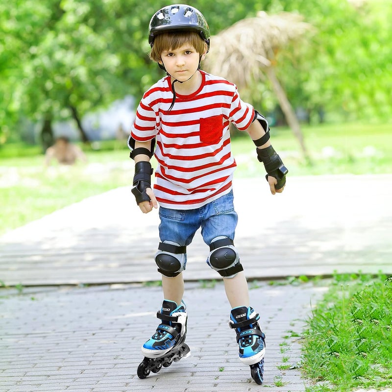 ECOO Adjustable Inline Skates Boys and Girls with Light up Wheelsï¼ŒRoller Skates for Kids Ages 4-12, Teen Skates for Beginner Outdoor and Indoor (Blue, Medium-Big Kidsï¼ˆ13j-3 USï¼‰) - Image 2
