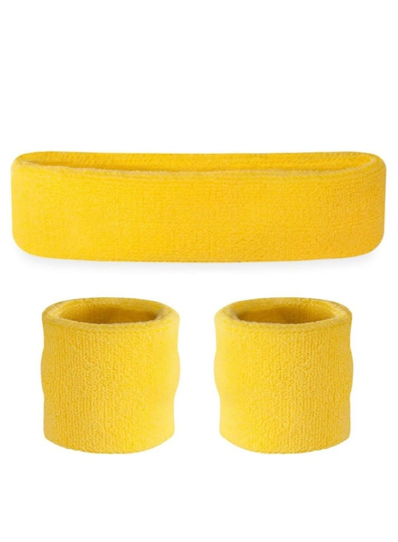 إسكدنيا طقم أربطة العرق للأطفال والكبار: 2 سواران للمعصم و1 عصابة للرأس، كرة السلة والصالة الرياضية، إكسسوارات رياضية ماصة للرطوبة - Image 1