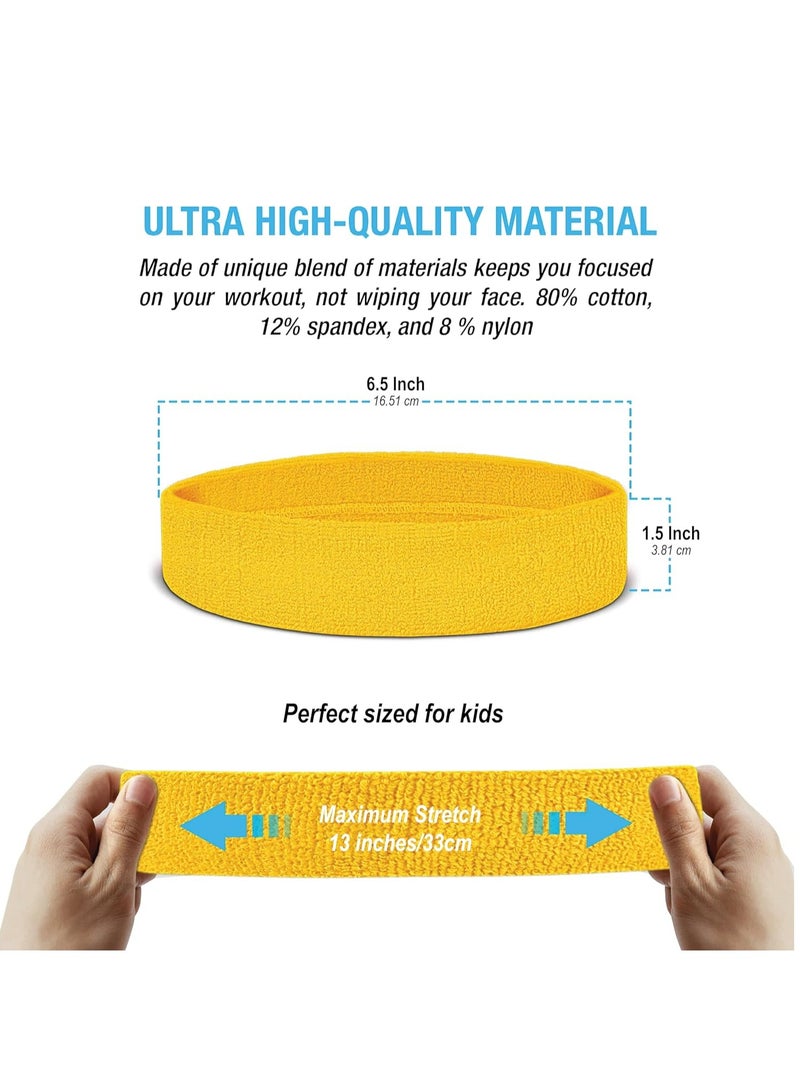 إسكدنيا طقم أربطة العرق للأطفال والكبار: 2 سواران للمعصم و1 عصابة للرأس، كرة السلة والصالة الرياضية، إكسسوارات رياضية ماصة للرطوبة - Image 4