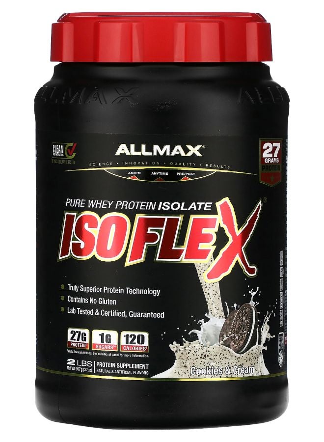 Allmax ISOFLEX® Pure Whey Protein Isolate Cookies & Cream 2 lbs (907 g) - Image 2