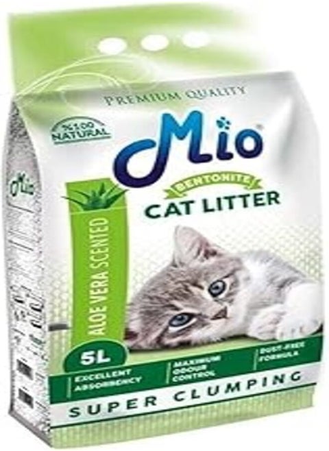 Mio Alovera Cat Litter 5L With Great Ability To Absorb Liquids And Strong Clumping